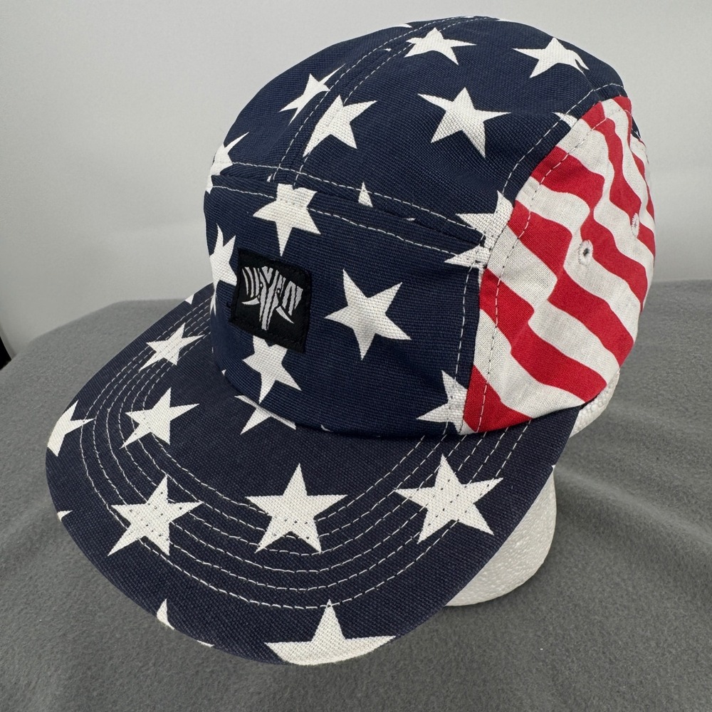 Serengetee American Flag 5 Panel Camper Hat Mens Adjustable Stars Stripes Blue